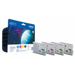 Atrament oryginalny Brother LC970VALBP BLA 350str, CYA/MAG/YEL 300str
