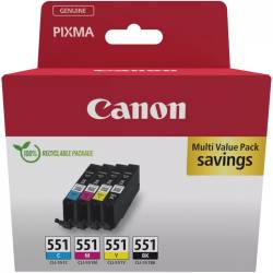 Tusz oryginalny Canon CLI-551BKCMY 6509B015 BLA/CYA/MAG/YEL 7,0ml