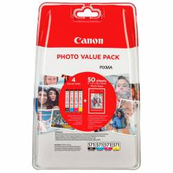 Atrament oryginalny Canon CLI-571C/M/Y/BK 0386C006 BLA/CYA/MAG/YEL 7,0ml + papier fotograficzny