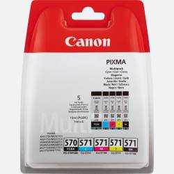 Atrament oryginalny Canon PGI-570PGBK/CLI-571C/M/Y/BK 0372C004 PGBLA 15,0ml 1105str, CYA/MAG/YEL/BLA 7,0ml 780str