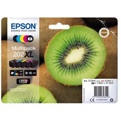 Atrament oryginalny Epson 202XL T02G7 BLA 13,8ml 550str, CYA/MAG/YEL 8,5ml 650str, PBLA 7,9ml 800str