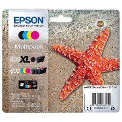 Atrament oryginalny Epson 603XL/603 T03A9 BLA 8,9ml 500str, CYA/MAG/YEL 2,4ml 130str