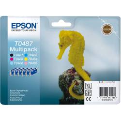 Atrament oryginalny Epson T0487 BLA 13,0ml 600str, CYA/MAG/YEL/LCYA/LMAG 13,0ml 430str