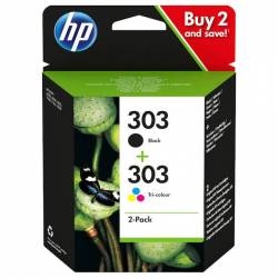 Atrament oryginalny HP 303 3YM92AE BLA 4,0ml 200str, CMY 4,0ml 165str