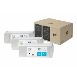 Atrament oryginalny HP 81 C5067A CYA DYE 3x 680,0ml