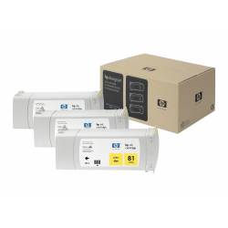 Atrament oryginalny HP 81 C5069A YEL DYE 3x 680,0ml