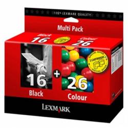 Atrament oryginalny Lexmark 16 + 26 80D2126 BLA 15,0ml 335str, CMY 12,0ml 290str