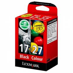Atrament oryginalny Lexmark 17 + 27 80D2952 BLA 205str, CMY 140str