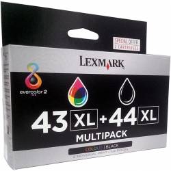 Atrament oryginalny Lexmark 43XL + 44XL 80D2966 CMY 500str, BLA 540str