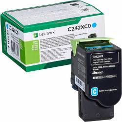 Toner oryginalny Lexmark C242XC0 CYA 3,5K